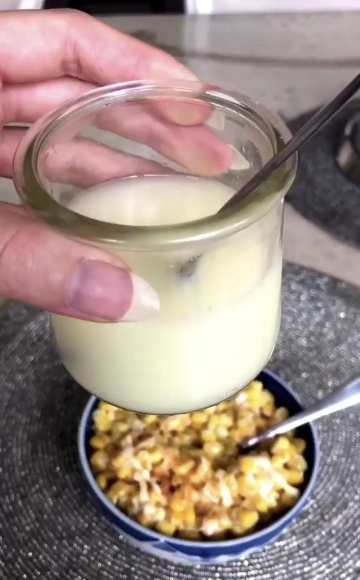 Korean Corn Cheese and Drink Jasmine and Tea