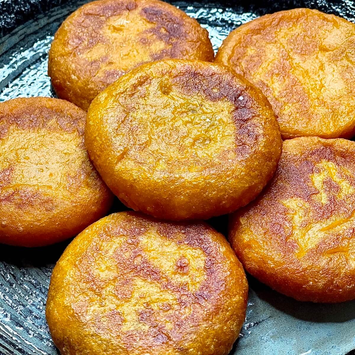 Sweet Potato Pancakes with Red Bean Filling - Jasmine and Tea