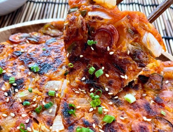 kimchi pancake slice