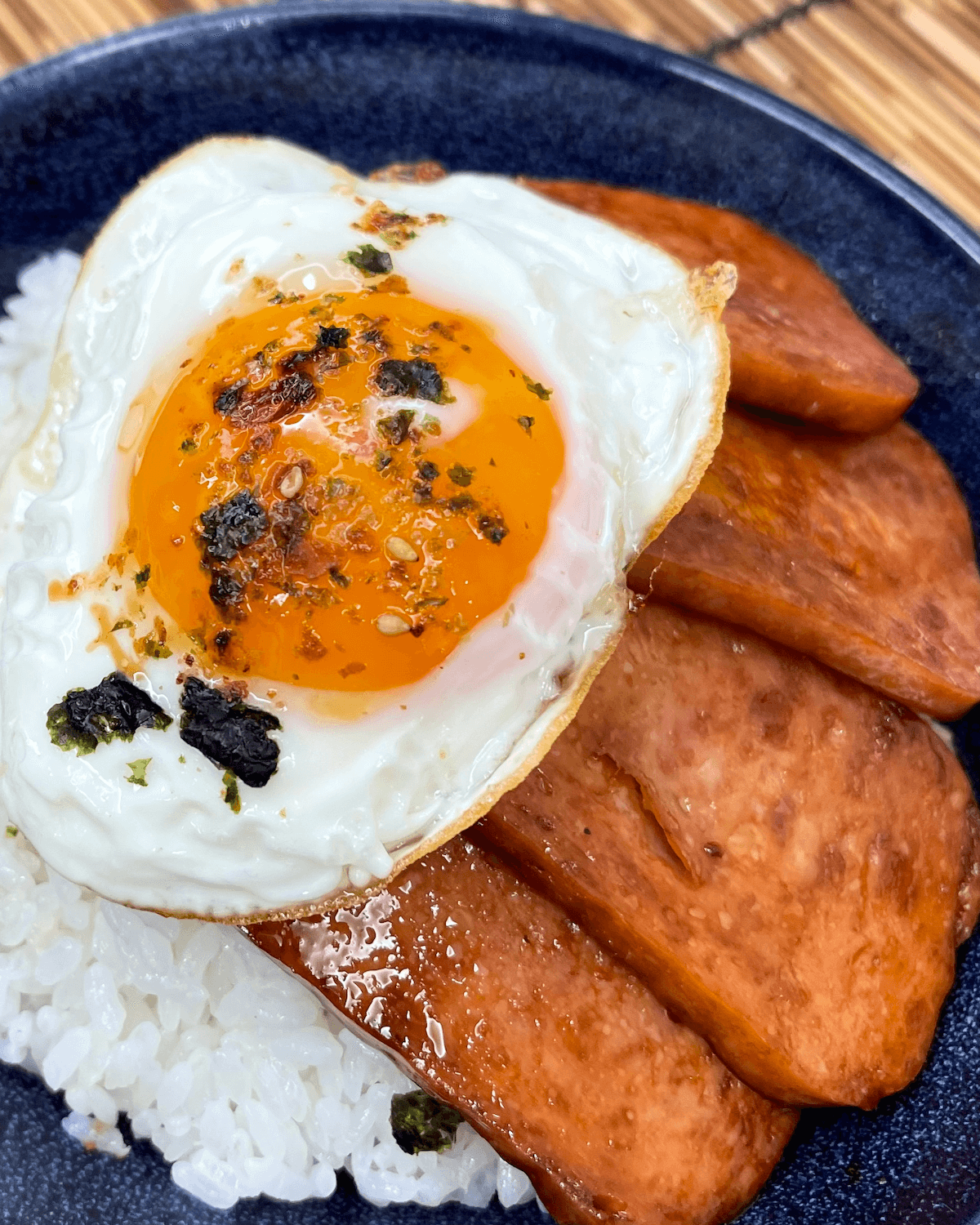 Spam & Egg Rice Bowl Jasmine and Tea